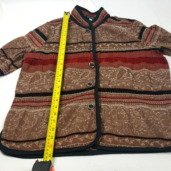 3/$25 Womens Kurta Blouse Collared Button Down Shirt L - Picture 12 of 12